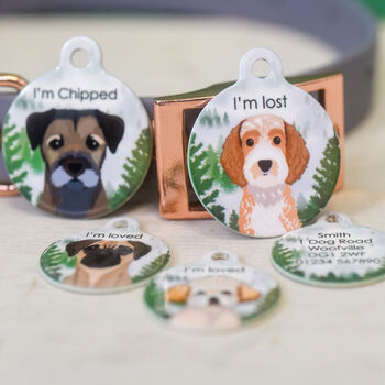 Personalised Foggy Forest Dog ID Tag, 2 of 12