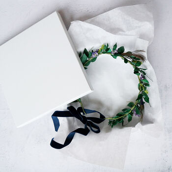 'Juno' Winter Wedding Headband Bridal Flower Crown, 9 of 9