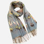 Tapestry Floral Supersoft Winter Scarf In Denim Blues, thumbnail 1 of 3