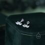 Lotus Flower Cz Screw Back Or Stud Earrings, thumbnail 9 of 12