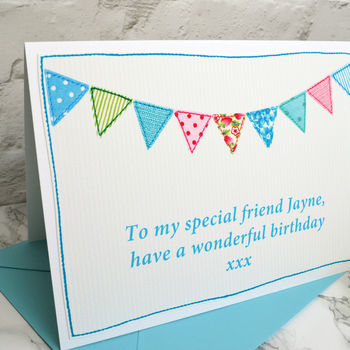 'Bunting' Personalised Birthday Card, 4 of 4