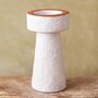 Stamped White And Terracotta Candlestick Holder, thumbnail 3 of 10