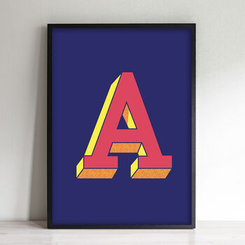 Letter A Print Alphabet Initial Colourful Art Print, 2 of 3