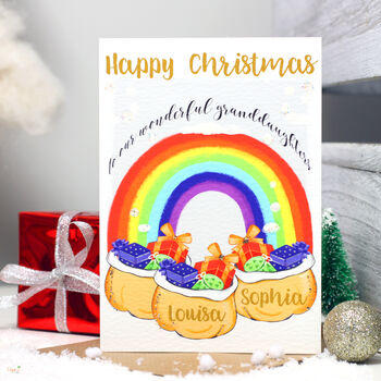 Rainbow Grandchildren Christmas Card, 5 of 12