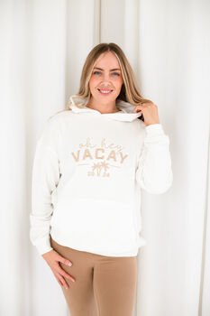 Ladies' And Kid's 'Oh Hey Vacay' Embroidered Hoodie Jumpers, 3 of 9