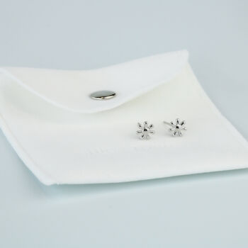 Sterling Silver Simple Daisy Flower Stud Earrings, 4 of 5