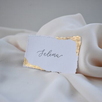 Gold Leaf Calligraphy Place Name Cards X 10, 3 of 7