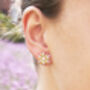 Handmade Daisy Pearl Flower Earrings, thumbnail 3 of 5