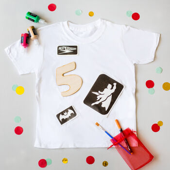 Personalised Children's Superhero T Shirt Activity Kit, 9 of 12