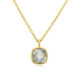 Brooklyn Green Amethyst And Gold Plated Necklace, 2 of 4