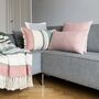 Misty Pink Double Faced Recycled Wool Square Cushion, thumbnail 1 of 6