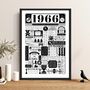 Personalised 60th Birthday Print: 1966 Year Gift, thumbnail 1 of 8