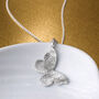 Fingerprint Butterfly Silver Necklace, thumbnail 2 of 7