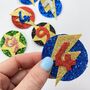 Custom Glitter Birthday Badge With Star Or Flash, thumbnail 1 of 9