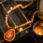 Blood Orange Aventurine And Orange Agate Pendant Necklace, thumbnail 2 of 4