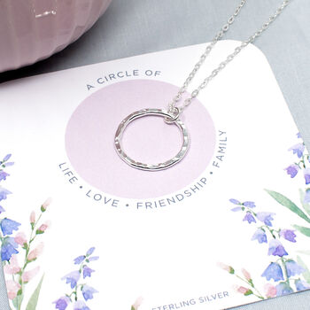 Sterling Silver Circle Necklace, Friendship And Family, 4 of 4