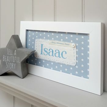 Personalised Baby Name Handpainted Framed Fabric Print, 4 of 12