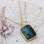 'The Rectangle' Emerald Necklace, 18ct Gold Plated, thumbnail 1 of 9