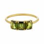 14k Gold Vermeil Deco Ring In Green Tourmaline, thumbnail 2 of 9