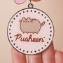 Pusheen The Cat Pink Name Keyring With Mini Charms, thumbnail 3 of 5