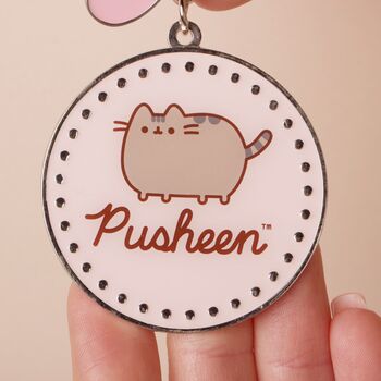 Pusheen The Cat Pink Name Keyring With Mini Charms, 3 of 5