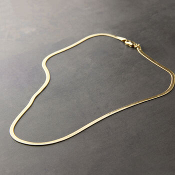 Flat Snake Herringbone Chain Necklace, 2 of 9