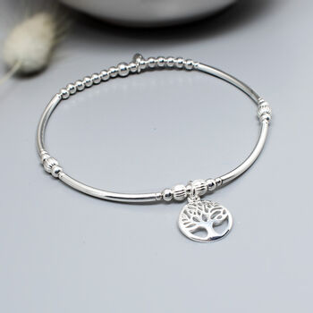 Tree Of Life Sterling Silver Beaded Bracelet, 2 of 5