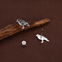 Sterling Silver Falcon Bird Stud Earrings, thumbnail 2 of 11