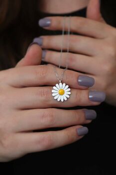 Daisy Pendant Necklace In Sterling Silver, 2 of 2