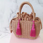 Boho Wicker Tassel Tote Summer Bag, thumbnail 5 of 12