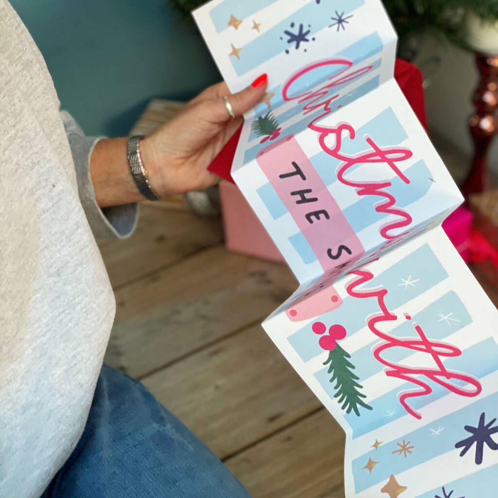 Large Concertina Christmas Greeting Card By Hendog Designs