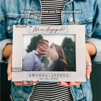 Personalised Engagement Picture Frame Photo Gift, 6 of 8