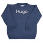 Baby Boy Hand Knitted Personalised Name Sweater, thumbnail 1 of 4
