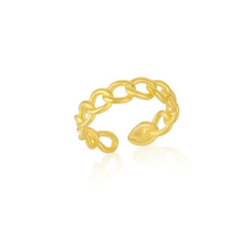 Chain Ring In Sterling Silver And Gold Plated, 9 of 9