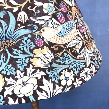 William Morris Cone Lampshade In Teal And Brown, 4 of 4