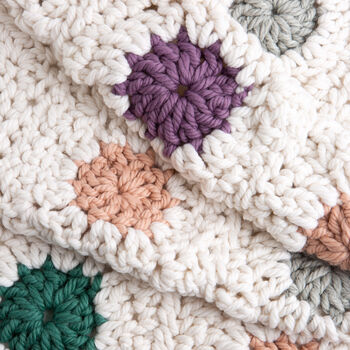 Jumbo Granny Square Blanket Easy Crochet Kit, 4 of 9