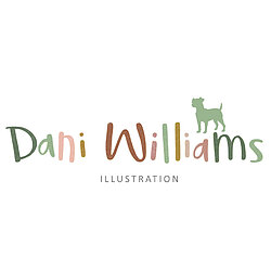 Dani Williams Art and Illustration logo featuring a narwhal