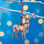 Red Deer Stag Christmas Tree Decoration, thumbnail 1 of 4