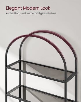 Five Tier Shelf Tempered Glass Rack Arched Design, 5 of 12