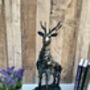 Large 41cm Stag Figurine Black And Brown Deer Ornament, thumbnail 3 of 11