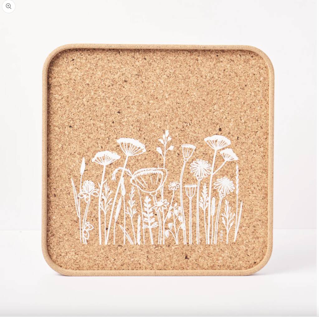 Flowers Cork Tray