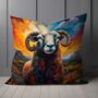 Black Faced Sheep Hand Made Poly Linen Cushions, thumbnail 7 of 9