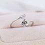 Adjustable Rose Wrap Ring In Sterling Silver, thumbnail 5 of 10