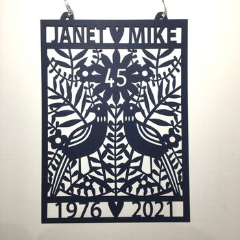 45th Anniversary Paper Cut For Parents, 4 of 6