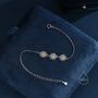 Daisy Flower Trio Bracelet In Sterling Silver, thumbnail 7 of 8