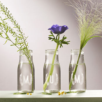 Personalised 'Mum' Botanical Bottle Bud Vases, 2 of 6
