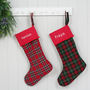 Luxury Personalised Christmas Santa Stocking Tartan, thumbnail 1 of 12