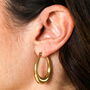 Stainless Steel Oval Hoop Earrings, thumbnail 3 of 6