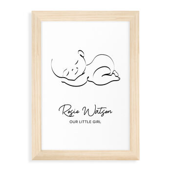 Personalised Line Art Sleeping Baby Print, 12 of 12