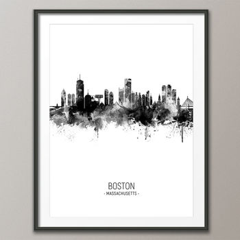 Boston Skyline Portrait Print And Box Canvas, 4 of 5